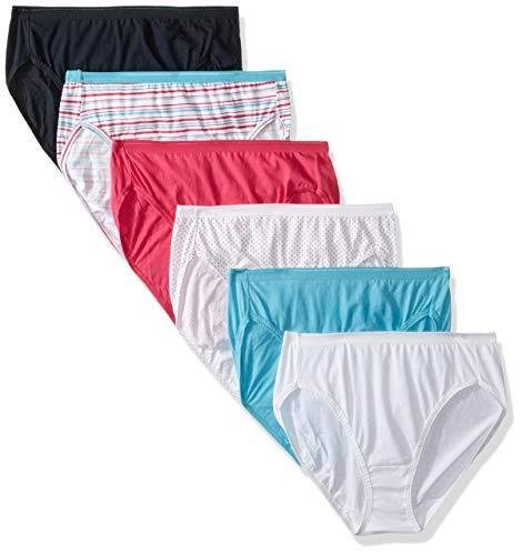 Fruit of the Loom Women's 6 Pack Cotton Brief Panties, Assorted, 6