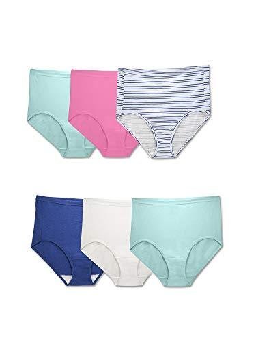 Fruit Of The Loom Womens Tag Free Cotton Brief Panties (Regular & Plus  Size) Underwear, Plus Size Brief - 6 Pack Comfort Covered Waistband, 10 Us  - Imported Products from USA - iBhejo